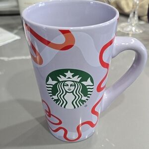 Starbucks Lavender Mug with Red Accents